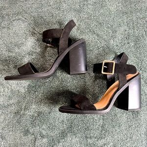 Black ankle strap heels